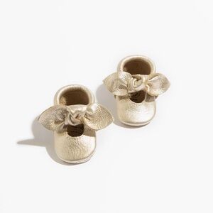 Gold Baby Shoes with Bow
